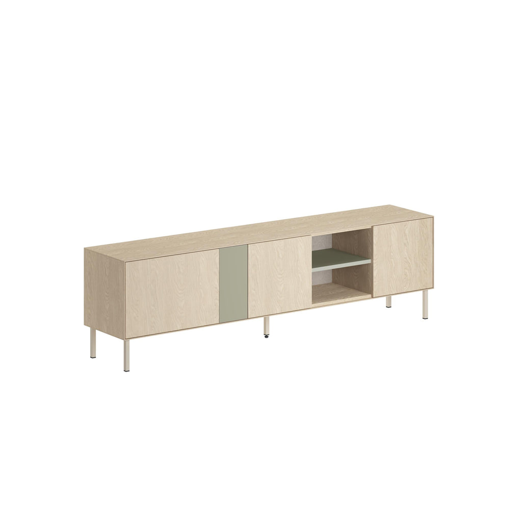 Meuble TV Vena 3 Portes - Étagères Ouvertes 180 cm