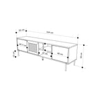 Meuble TV moderne Inca avec porte découpée au laser Chêne Sonoma 164 cm