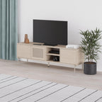 Meuble TV moderne Inca avec porte découpée au laser Chêne Sonoma 164 cm