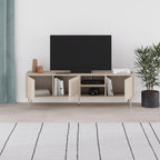 Meuble TV moderne Inca avec porte découpée au laser Chêne Sonoma 164 cm
