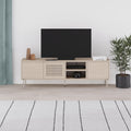 Meuble TV moderne Inca avec porte découpée au laser Chêne Sonoma 164 cm