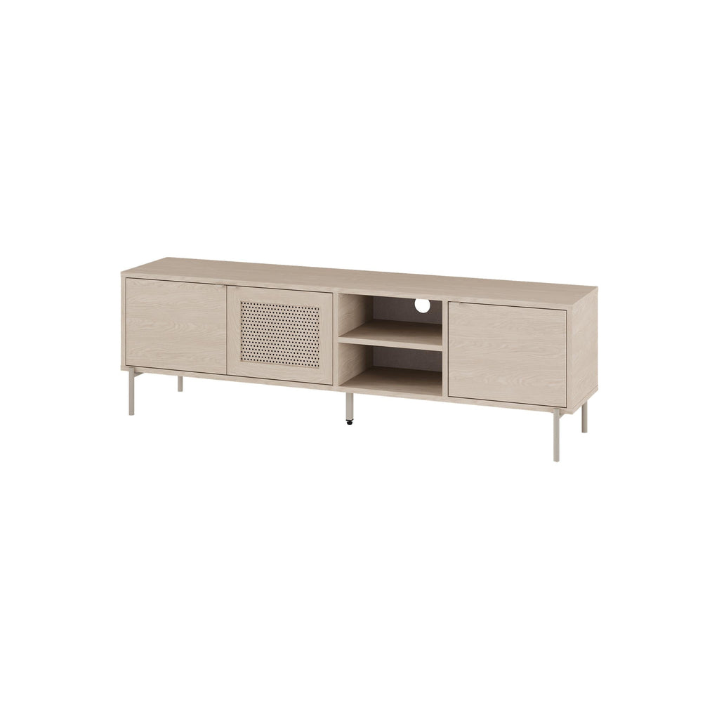 Meuble TV moderne Inca avec porte découpée au laser Chêne Sonoma 164 cm