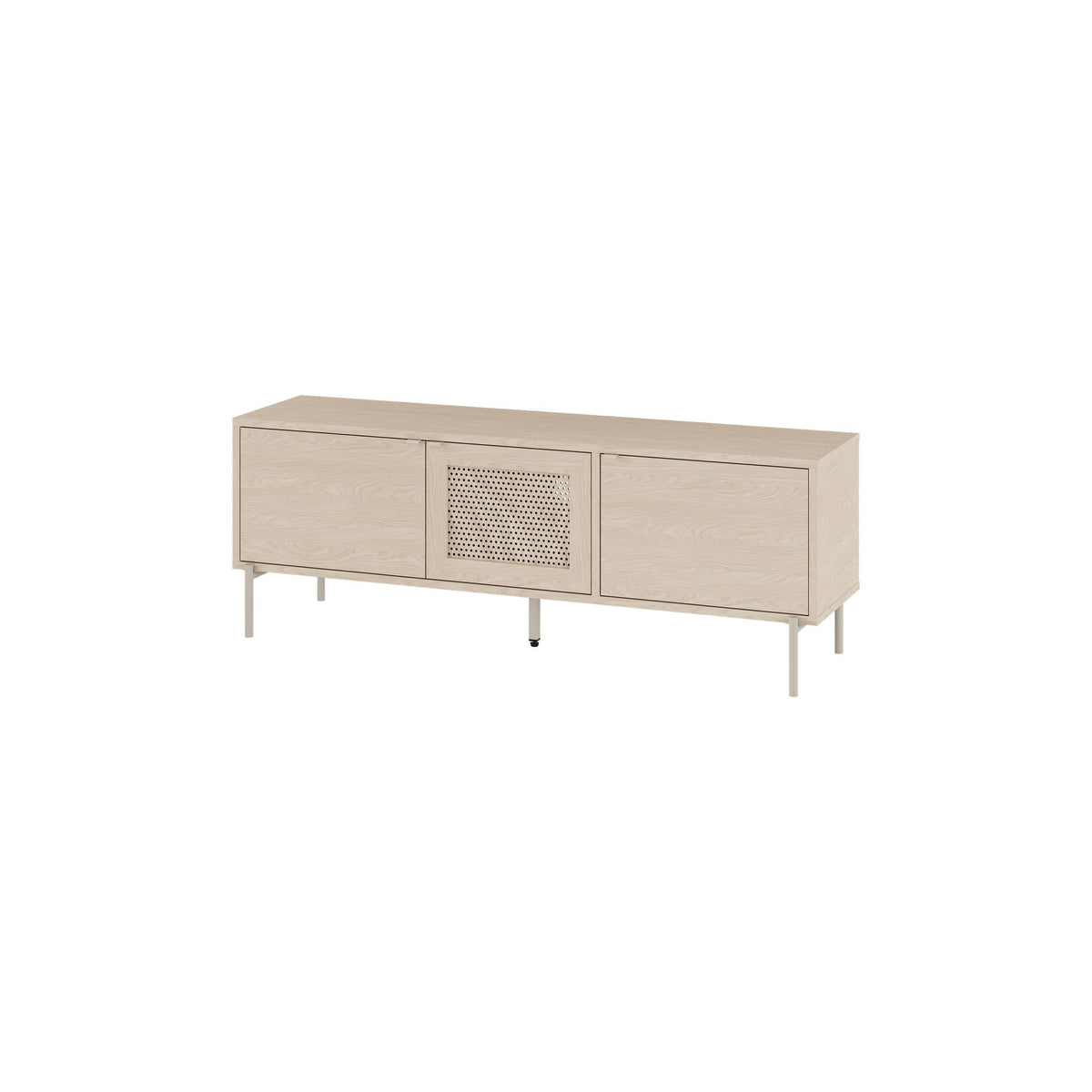 Meuble TV moderne Inca avec porte découpée au laser Chêne Sonoma 140 cm