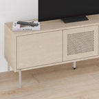 Meuble TV moderne Inca avec porte découpée au laser Chêne Sonoma 140 cm
