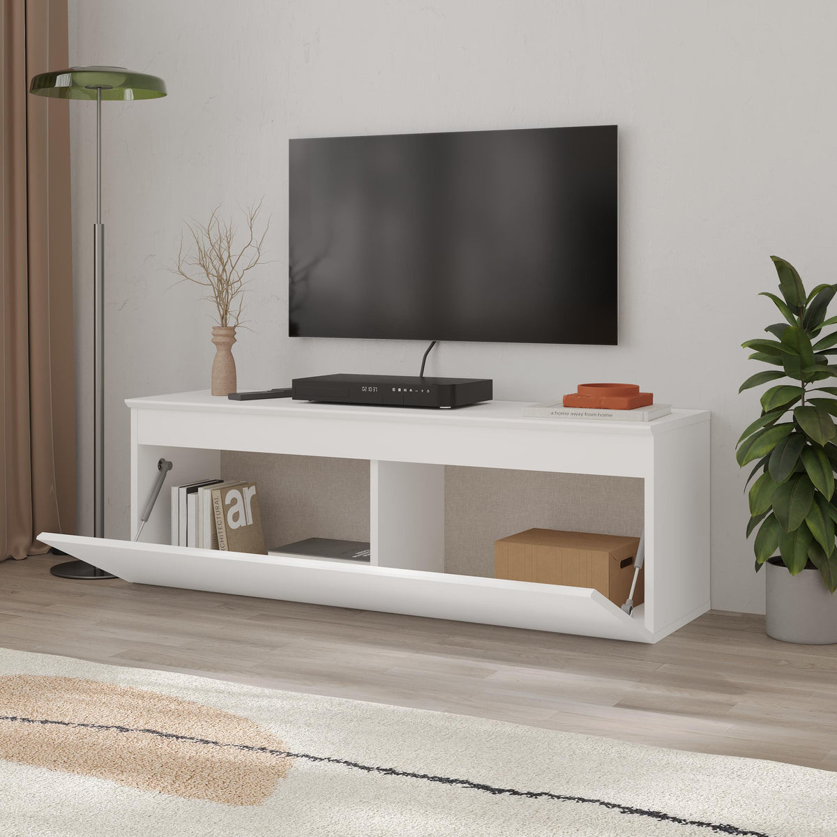 Meuble TV bas moderne Sunset avec rangement