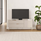 Meuble TV Jaden 2 tiroirs 1 porte, couleur sable, 150 x 35 x 61 cm
