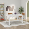 Table à manger moderne extensible Tolmen – Blanc - 140/190 cm