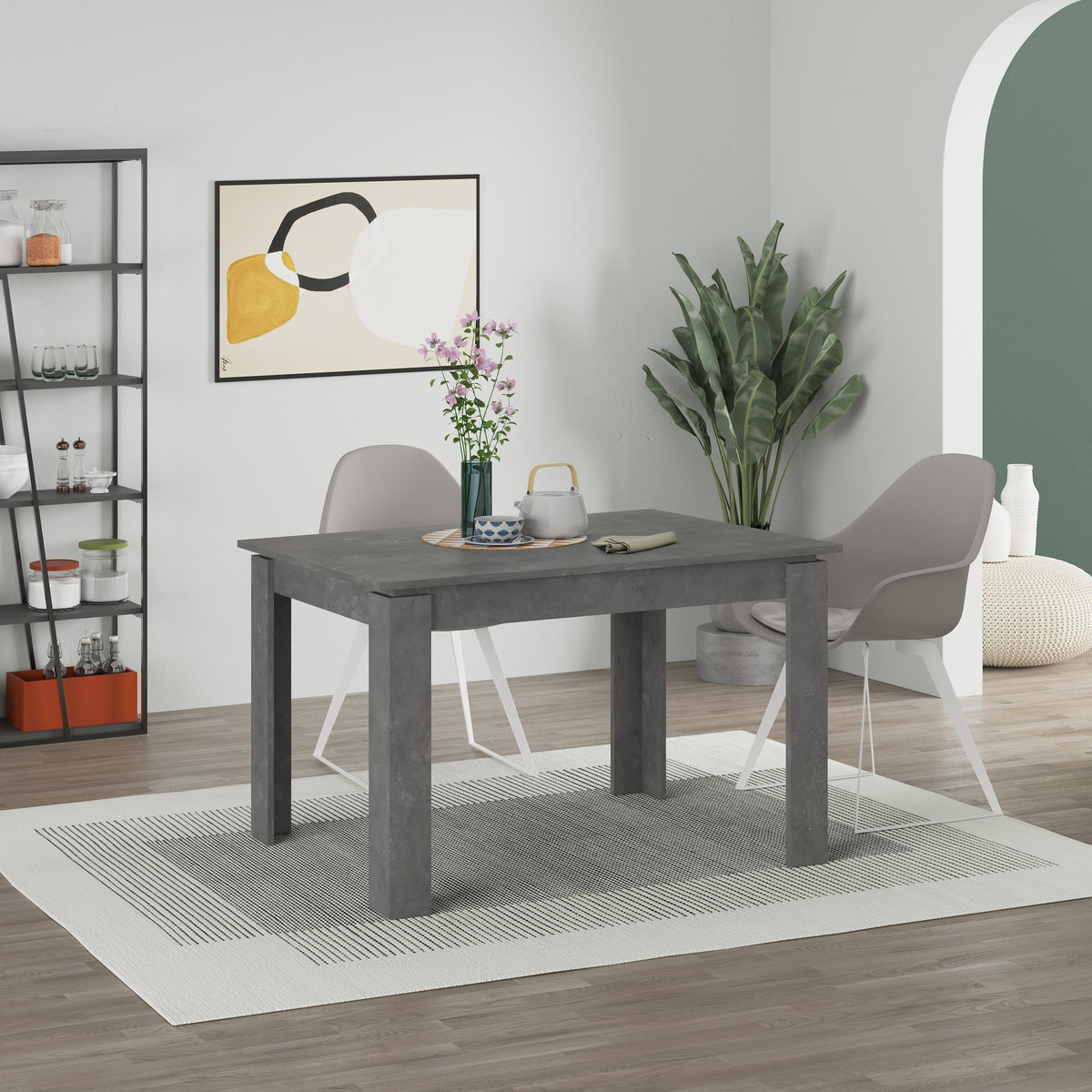 Table à manger extensible Tolmen – Table à manger moderne 120/170 cm