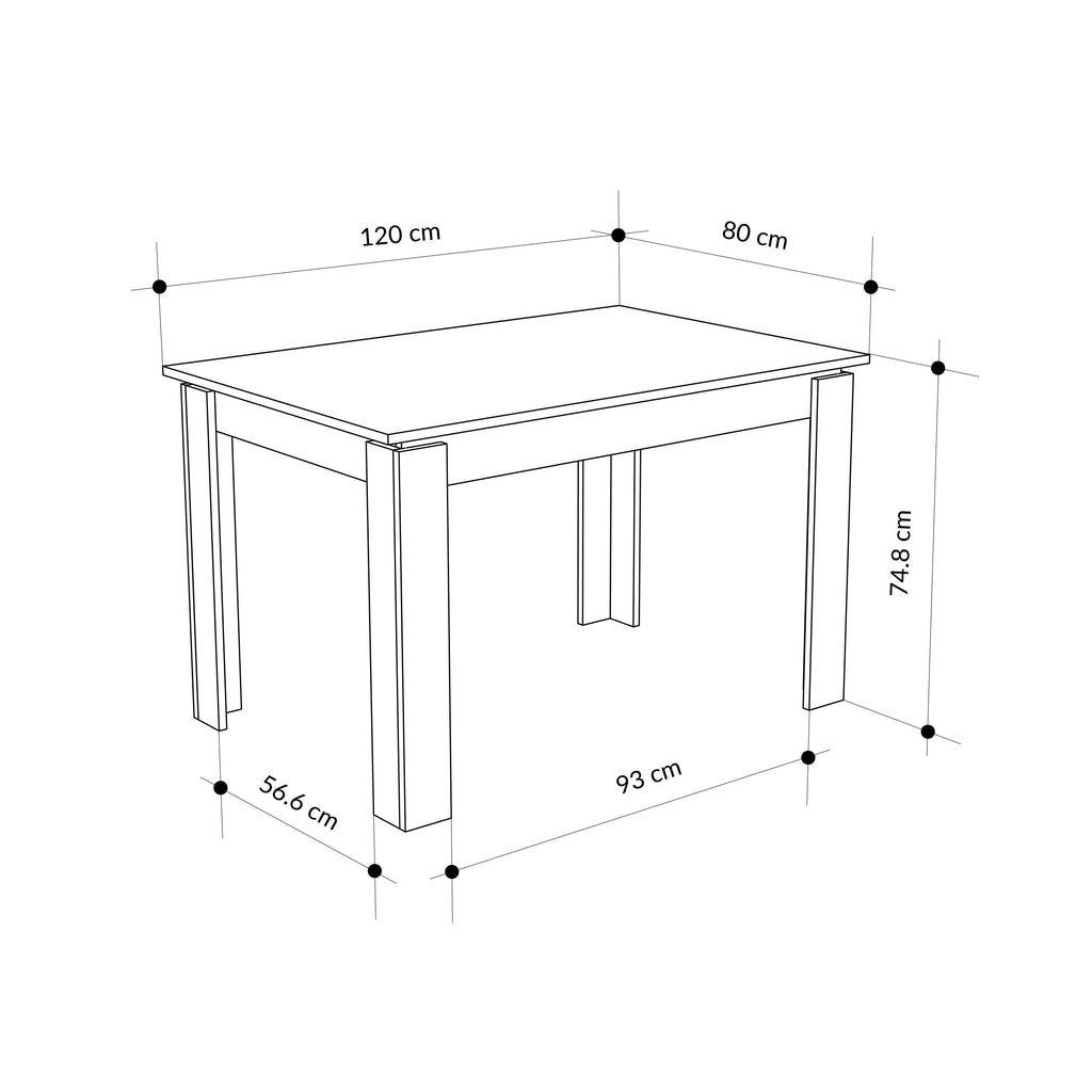 Table à manger extensible Tolmen – Mocha clair – 120/170 cm Table à manger moderne