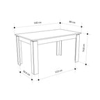 Table à manger extensible moderne Tolmen – Gris rétro - 140/190 cm