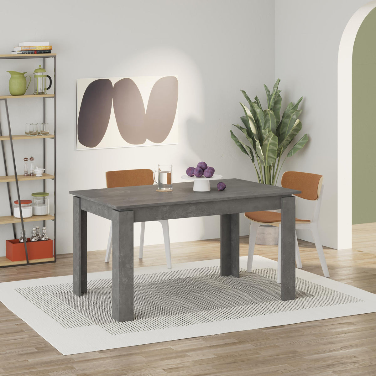 Table à manger extensible moderne Tolmen – Gris rétro - 140/190 cm