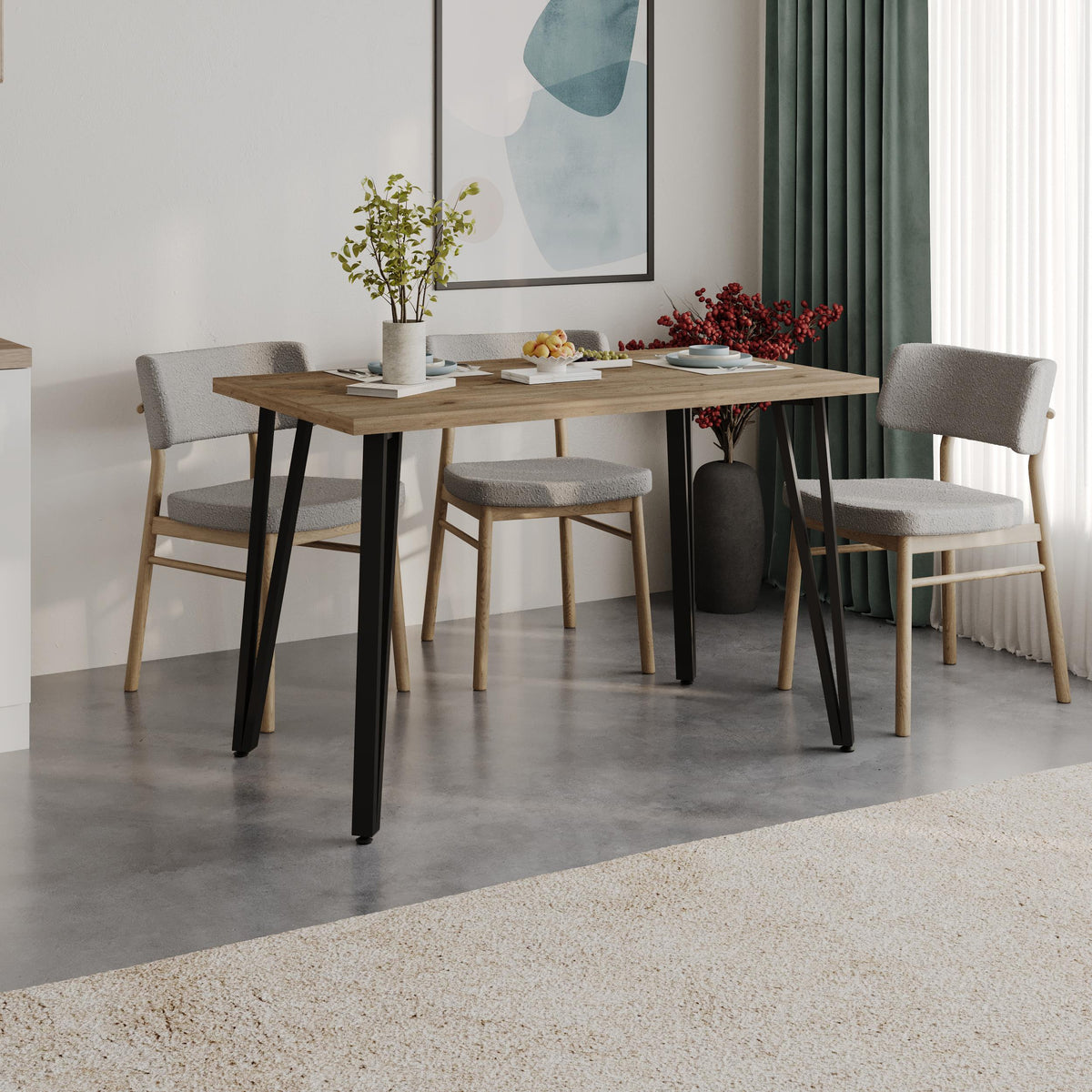 Table à manger moderne Xana 4 places 120cm