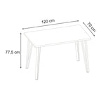 Table à manger moderne Xana 4 places 120cm