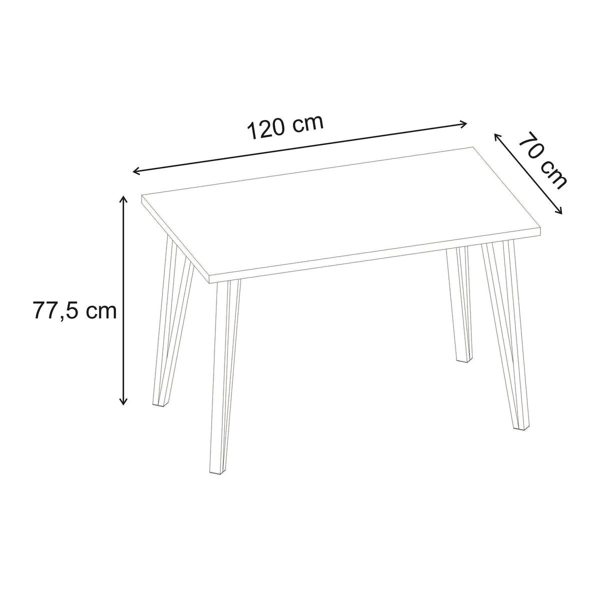 Table à manger moderne Xana 4 places 120cm