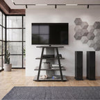 Meuble TV Lyno d'angle avec étagères ouvertes