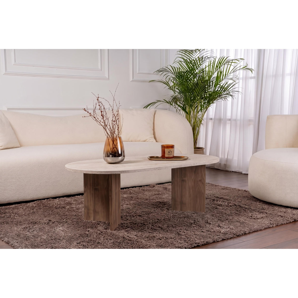 Table basse ovale Sable 119 x 60 cm
