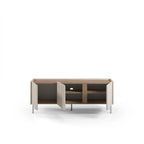 Meuble TV Norm 3 portes Chêne naturel-Grès 140 cm