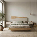 Tête de lit murale Diago pour lit King Size chêne, grès 160x74 cm