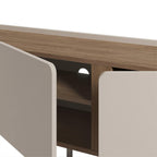 Meuble TV Norm 3 portes Chêne naturel-Grès 140 cm