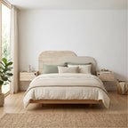 Tête de lit murale Rove pour lit King Size Travertin, grès 160x75 cm