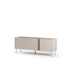 Meuble TV Norm 3 portes Chêne naturel-Grès 140 cm