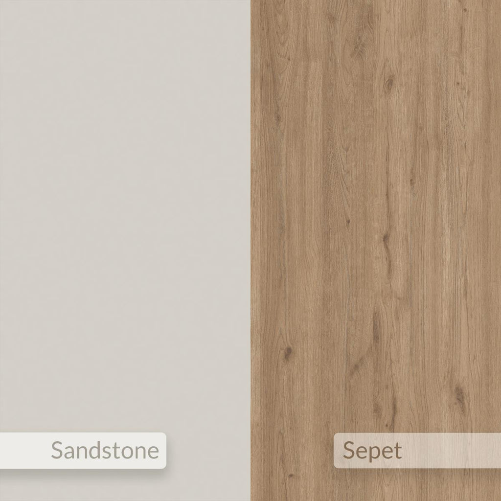 Buffet Norm 2 portes Chêne naturel-Grès 100 x 40,5 x 82,9 cm