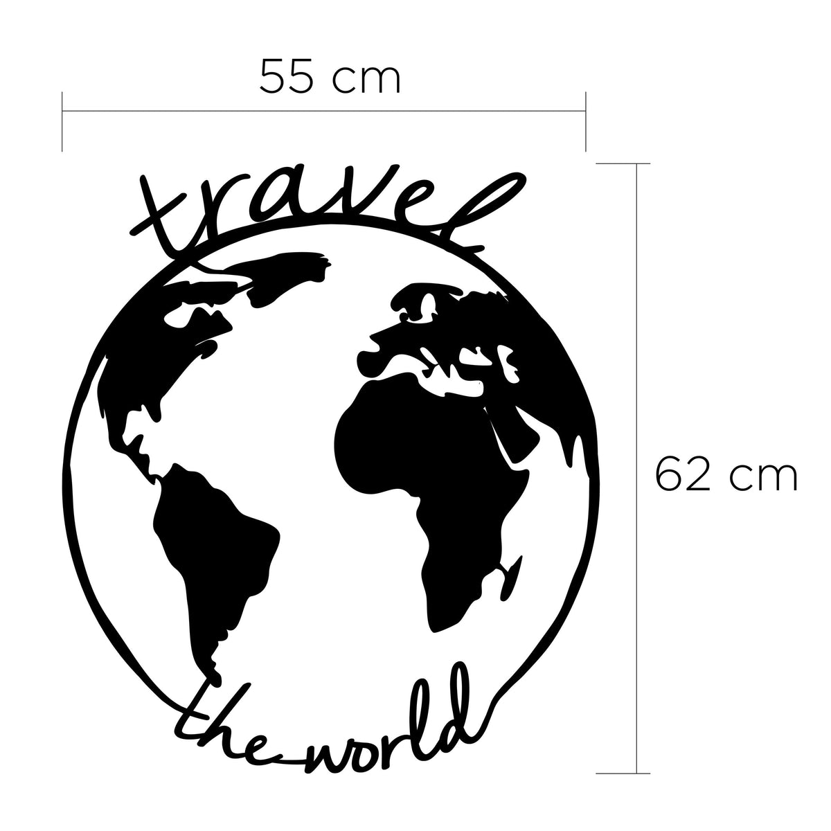 Décoration murale en métal « Voyagez le monde »