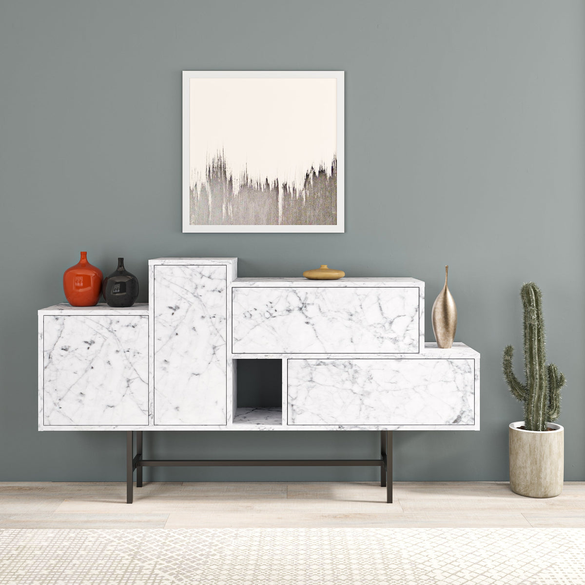 Hermes Console Meuble d'appoint Vitrine