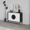 Ensemble de buffet : Console Gora 110cm + Lampe champignon en verre vert