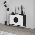 Ensemble de buffet : Console Gora 110cm + Lampe champignon en verre vert