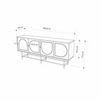 Console enfilade moderne Joji - Noir soyeux et chêne