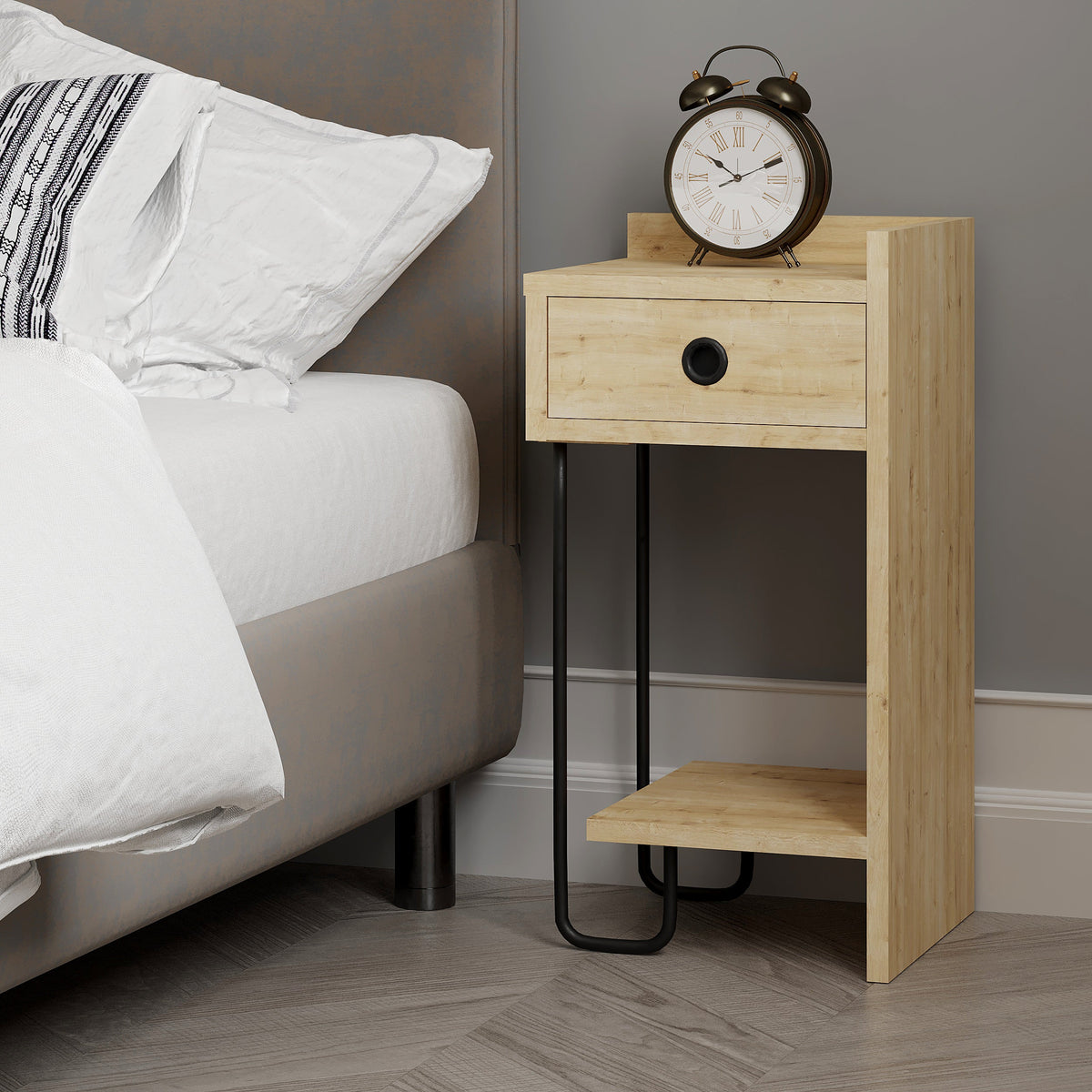 Sirius Chevet Moderne Module Droit Meuble de Chambre L 32cm