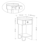 Sirius Chevet Moderne Module Droit Meuble de Chambre L 32cm