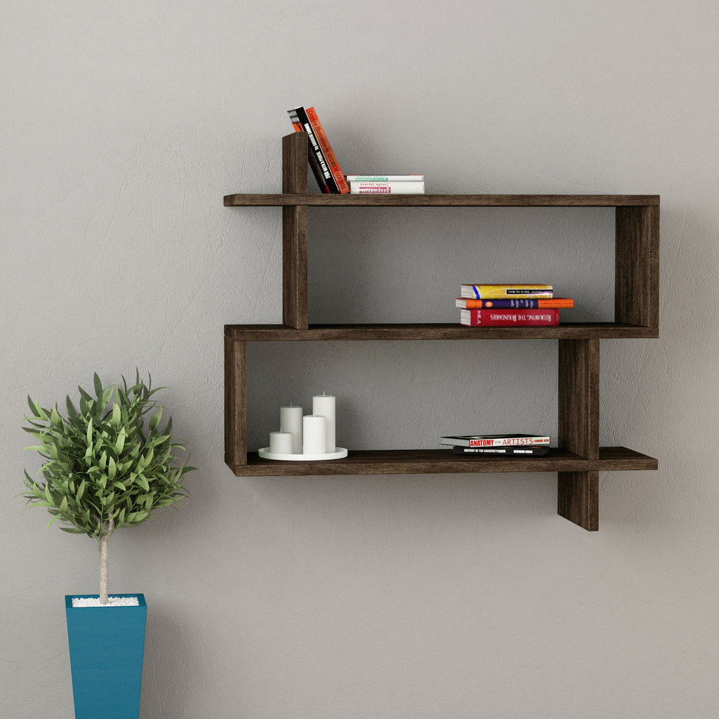 Bibliothèque murale moderne Paralel, étagère de présentation, moyenne L 70 cm