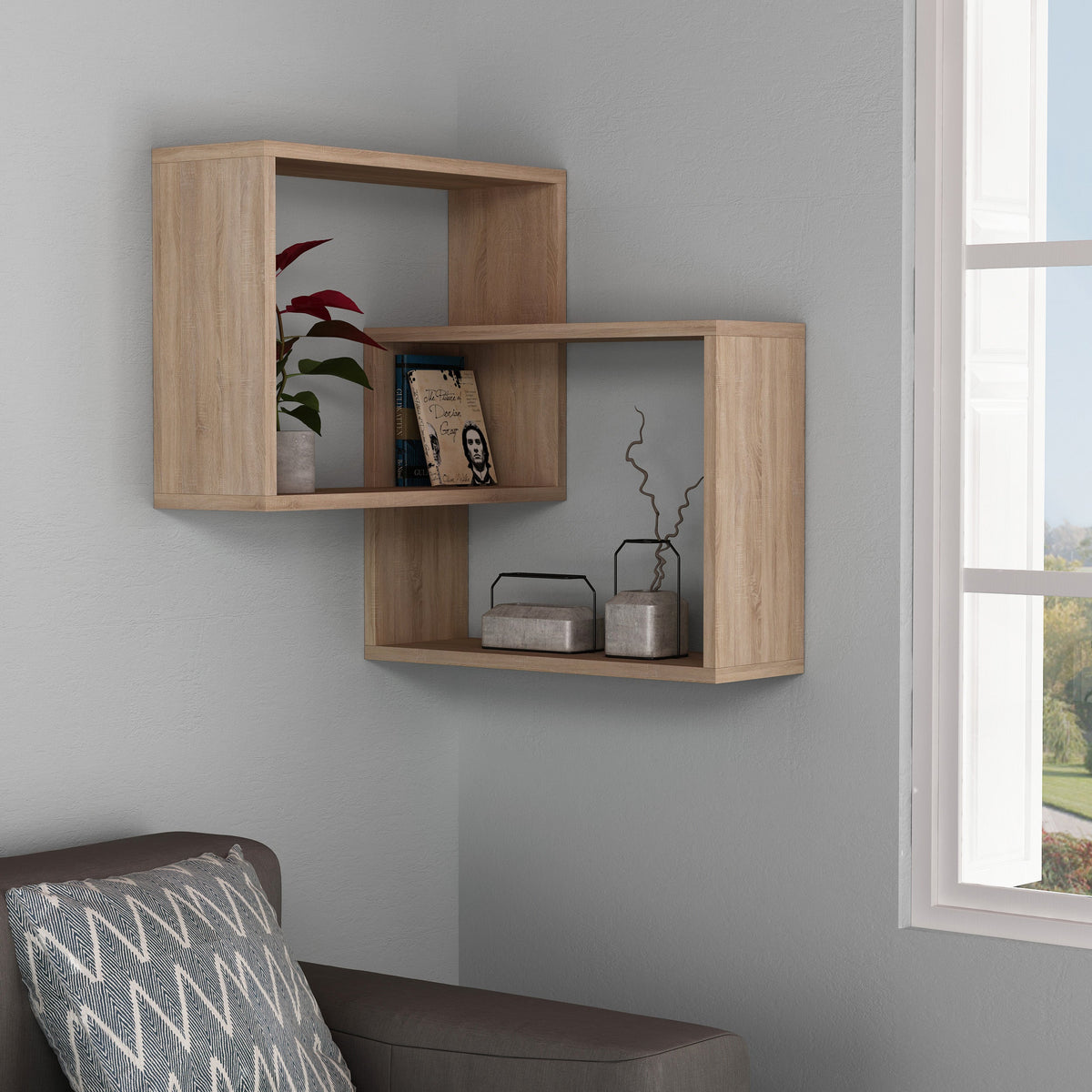 Étagère murale d'angle moderne Ring de 60 cm de large