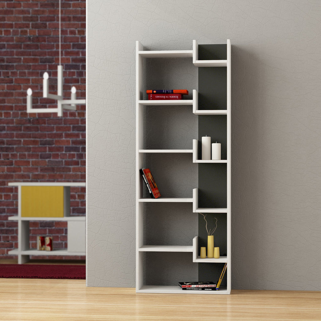 Oppa Bibliothèque moderne avec étagères de présentation, Grande 162,4 cm