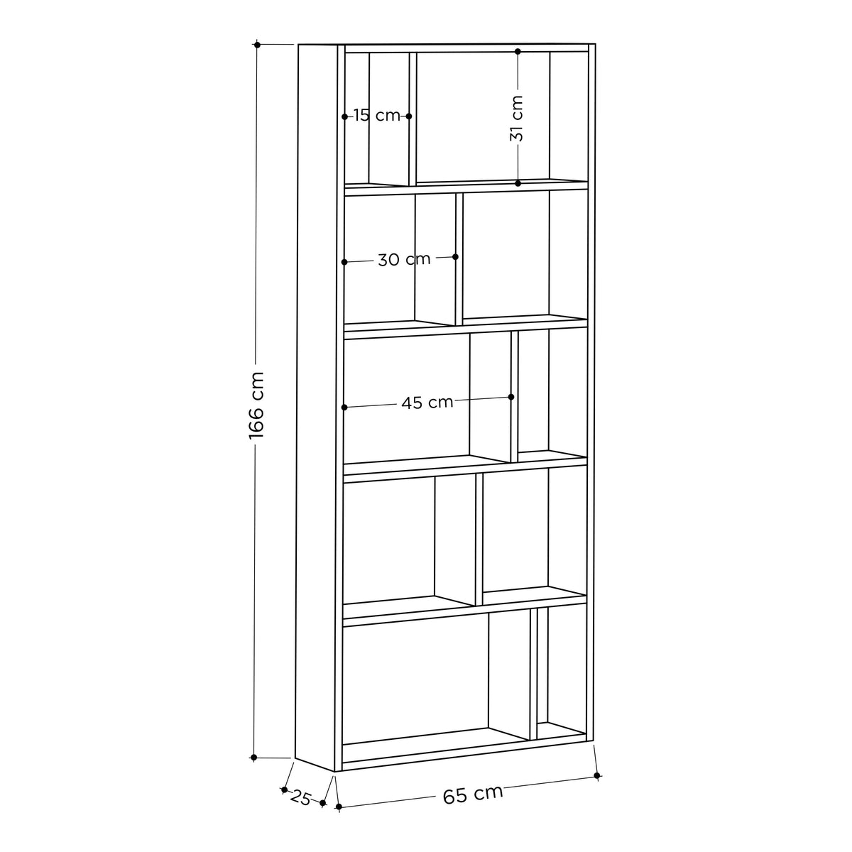 Étagère haute Onda Modern 166 cm