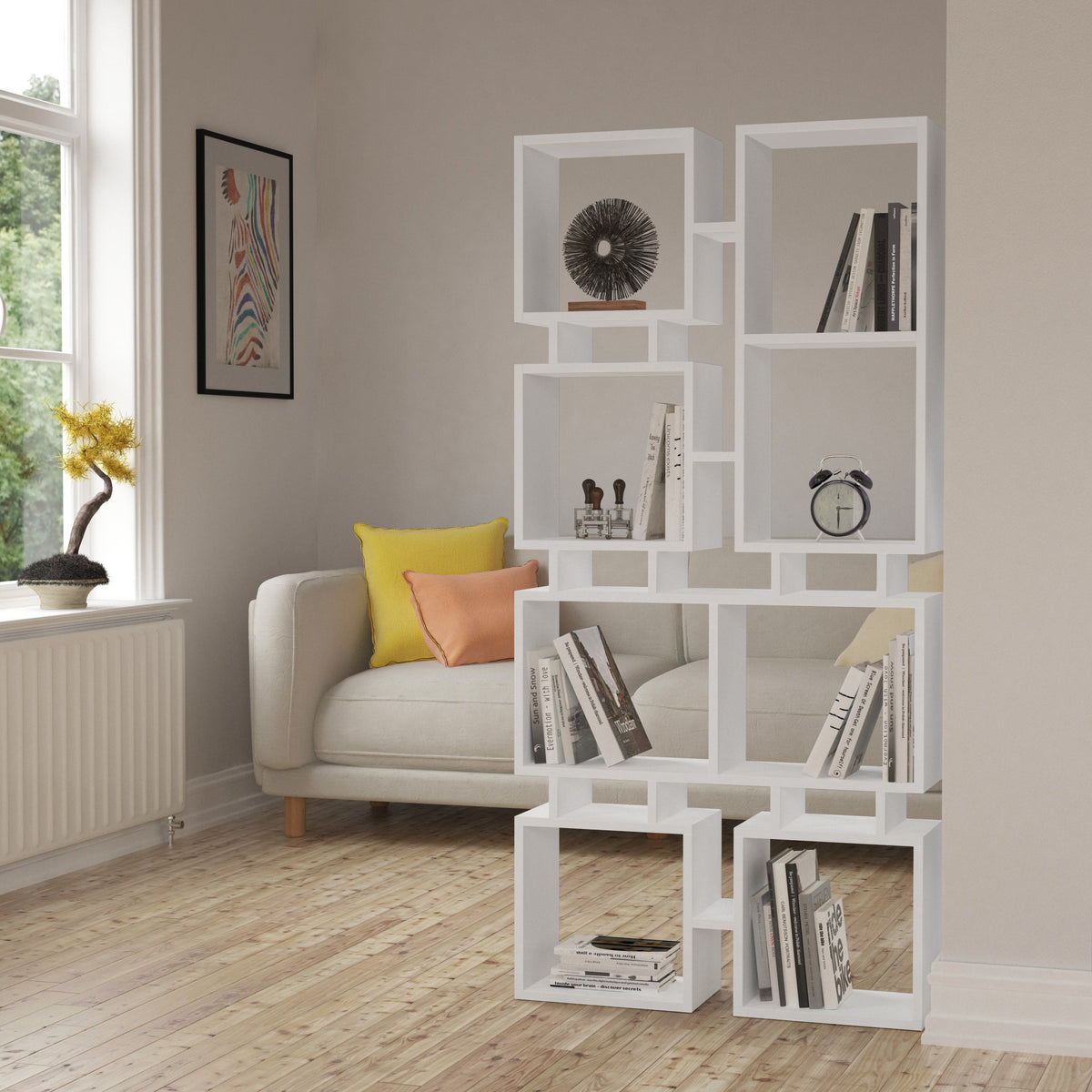 Bibliothèque Rail Moderne, Meuble de Rangement N°1, Haute 166,5cm