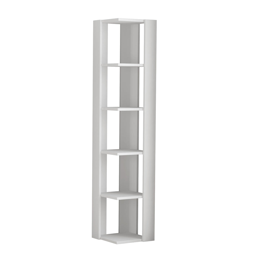 Nati Bibliothèque d'Angle Moderne Étagère de Présentation Haute 161cm