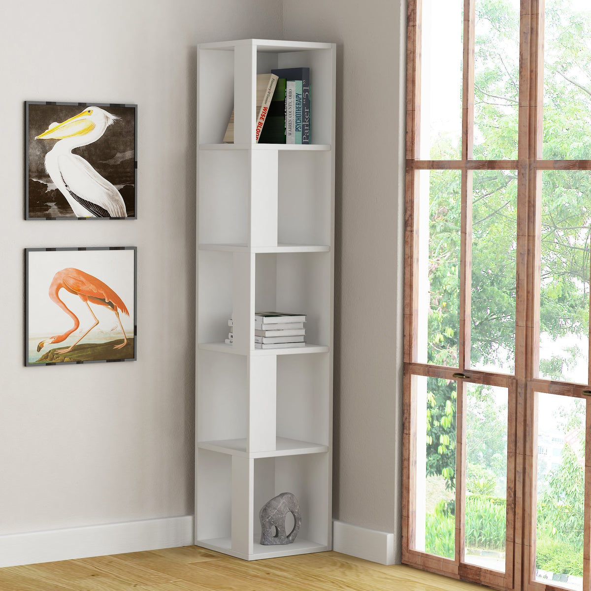 Piano Bibliothèque d'angle moderne, unité d'affichage haute 158,9 cm