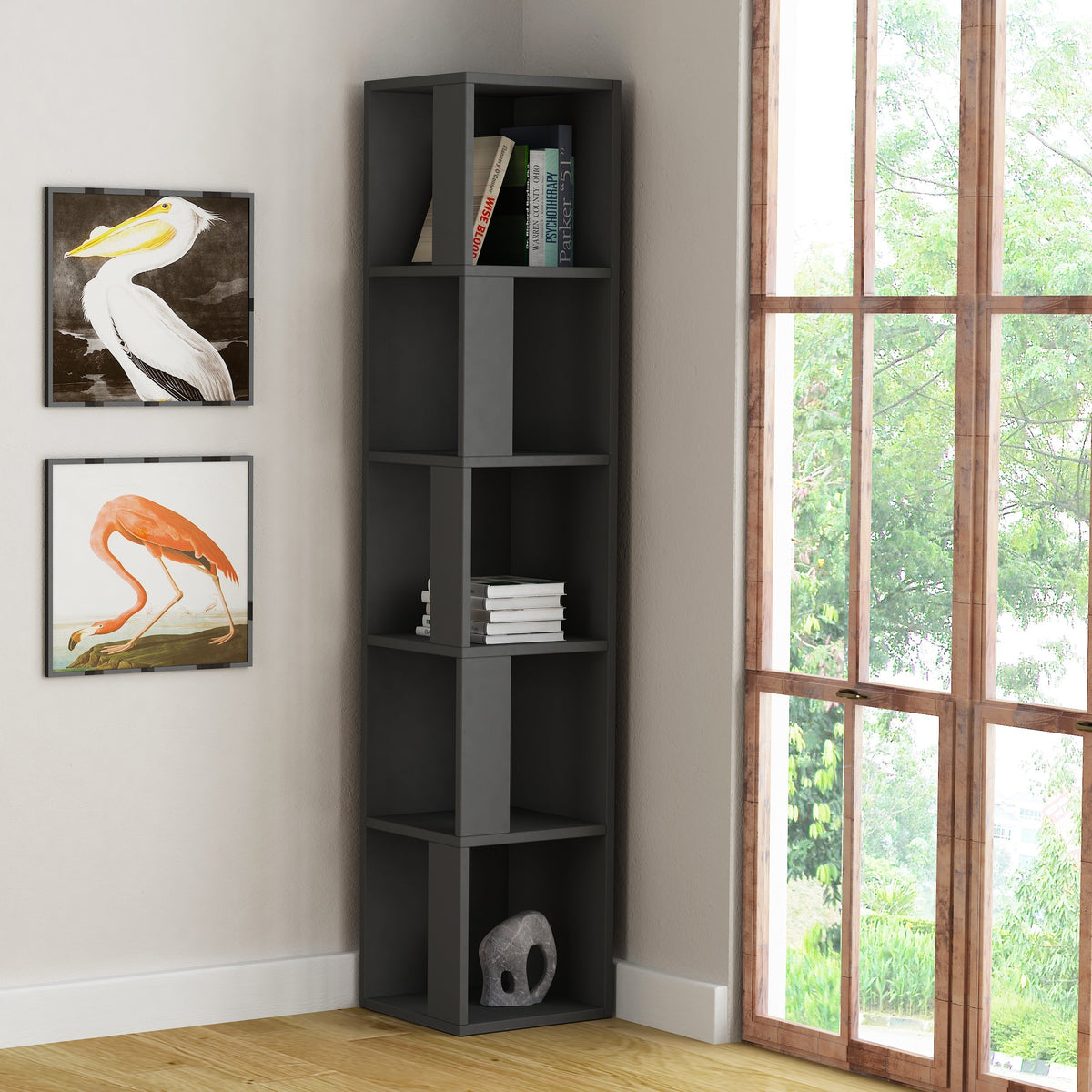 Piano Bibliothèque d'angle moderne, unité d'affichage haute 158,9 cm