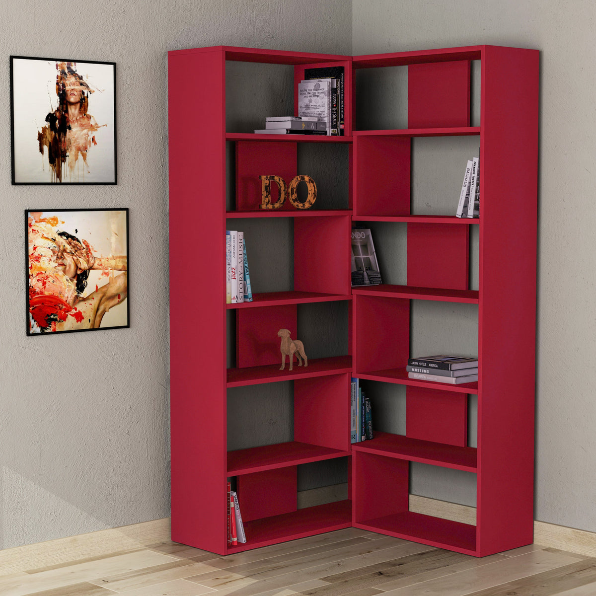 Étagère d'angle multifonctionnelle Molly Modern n°4, haute, 179 cm