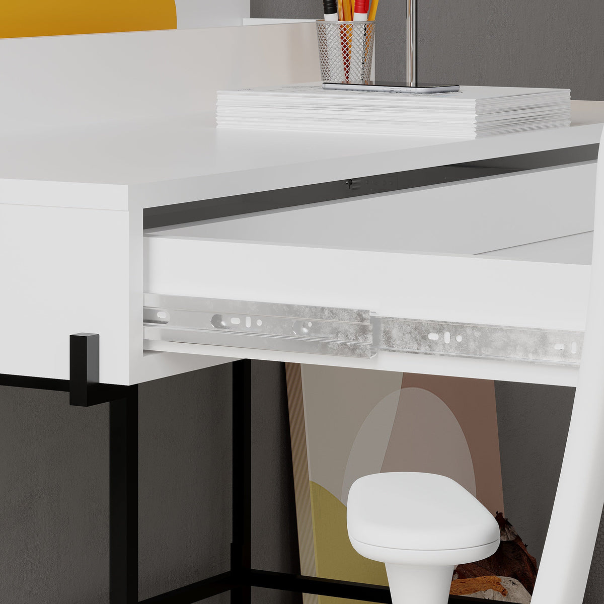 Leila Bureau moderne multifonctionnel de 110 cm de large