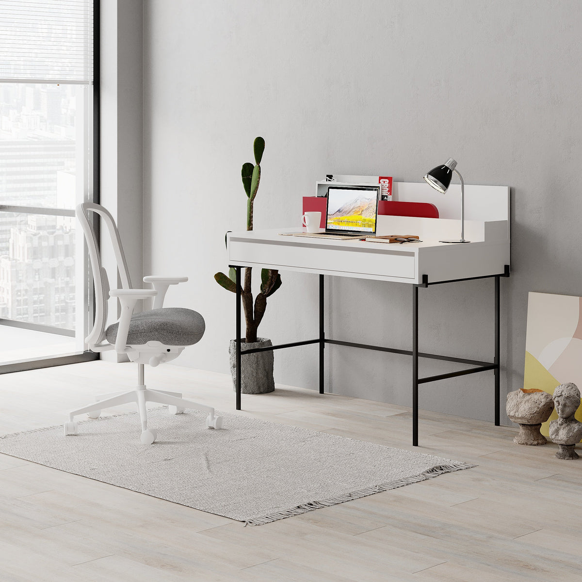 Leila Bureau moderne multifonctionnel de 110 cm de large