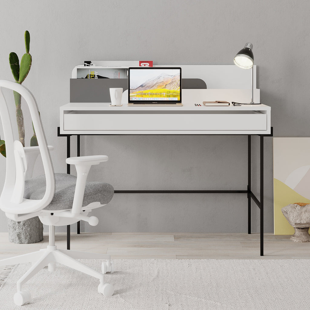 Leila Bureau moderne multifonctionnel de 110 cm de large