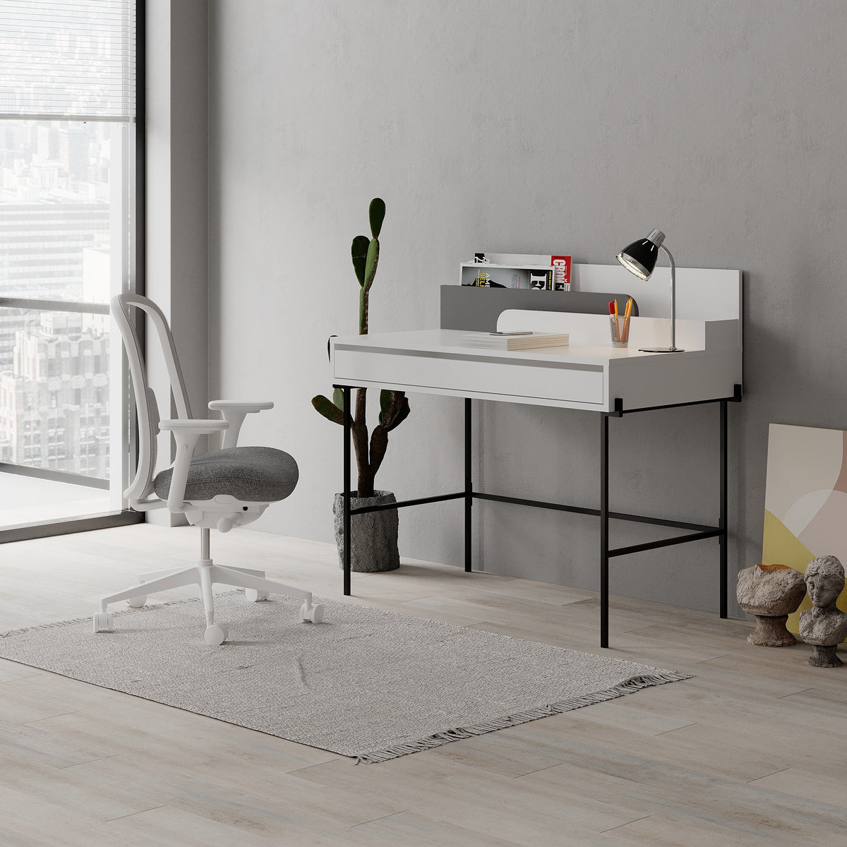 Leila Bureau moderne multifonctionnel de 110 cm de large