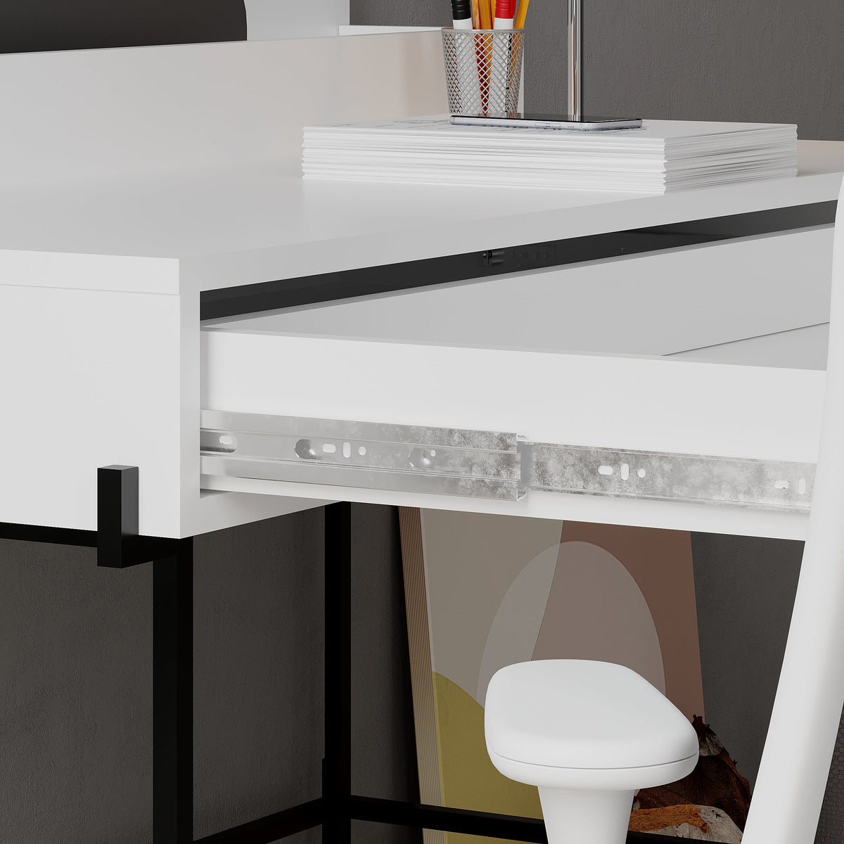 Leila Bureau moderne multifonctionnel de 110 cm de large