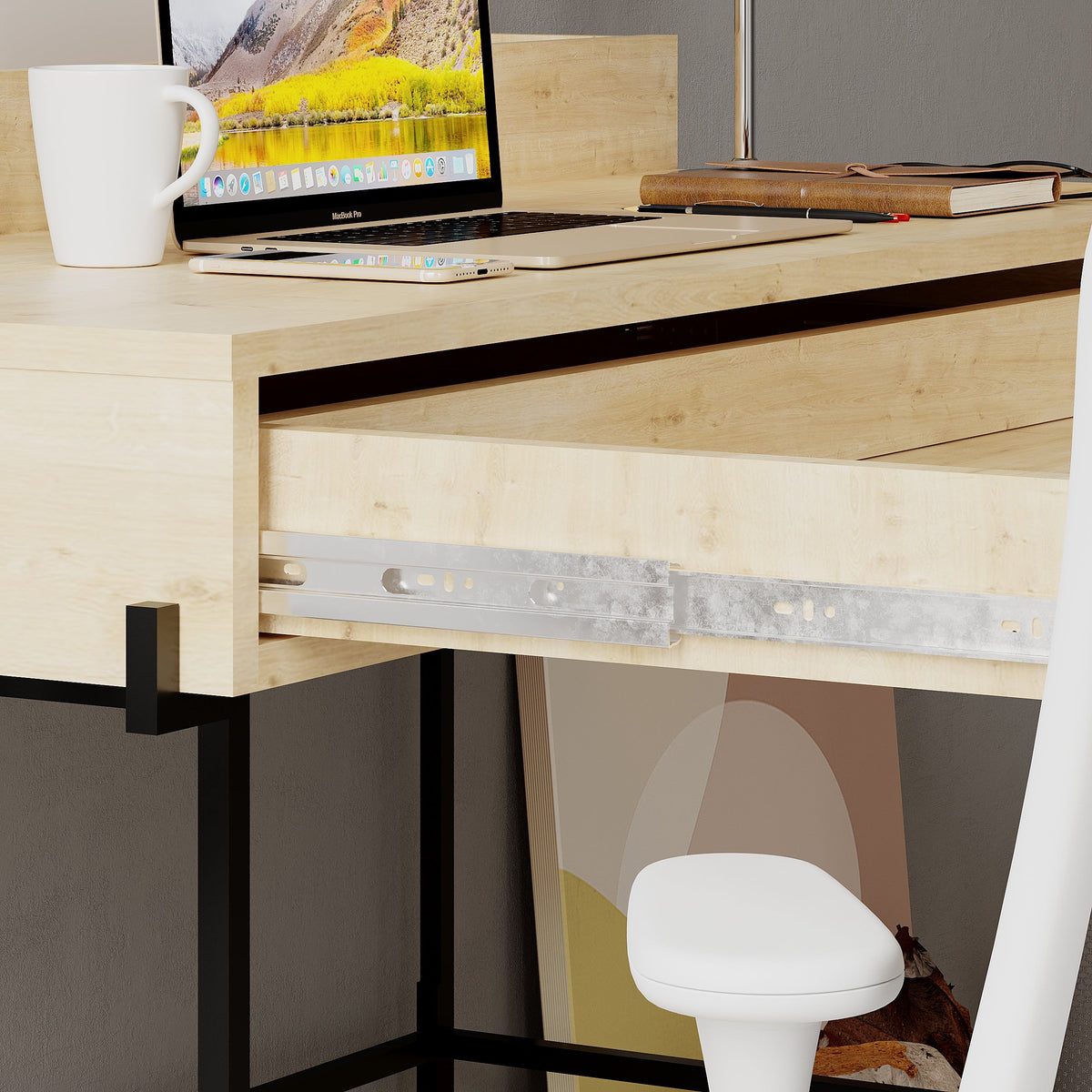 Leila Bureau moderne multifonctionnel de 110 cm de large