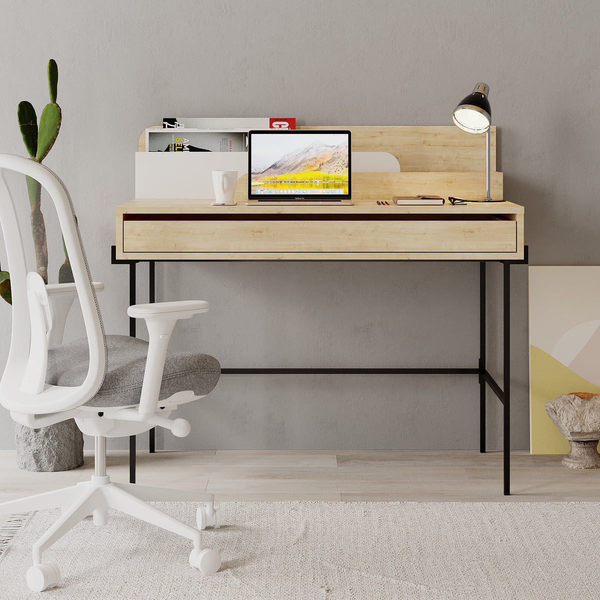 Leila Bureau moderne multifonctionnel de 110 cm de large