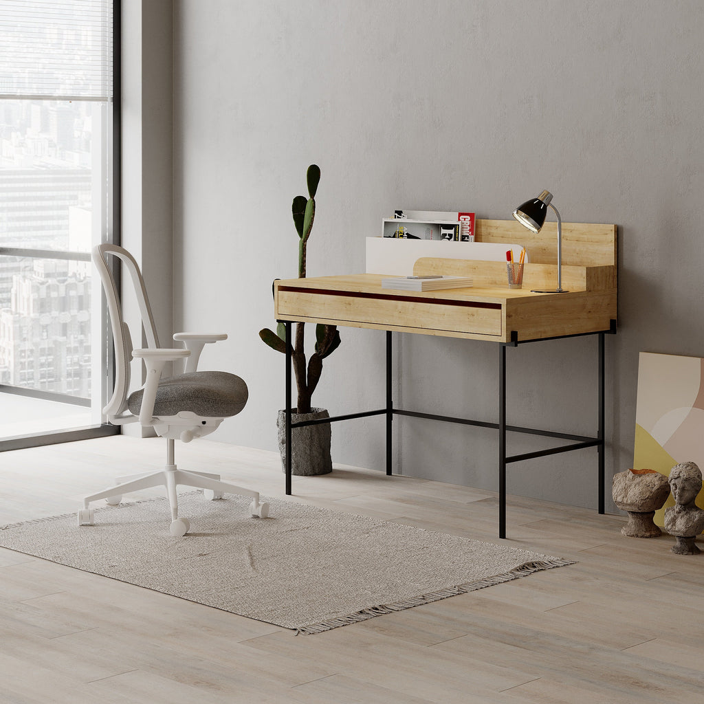 Leila Bureau moderne multifonctionnel de 110 cm de large